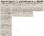Mission To Haiti newspaper article